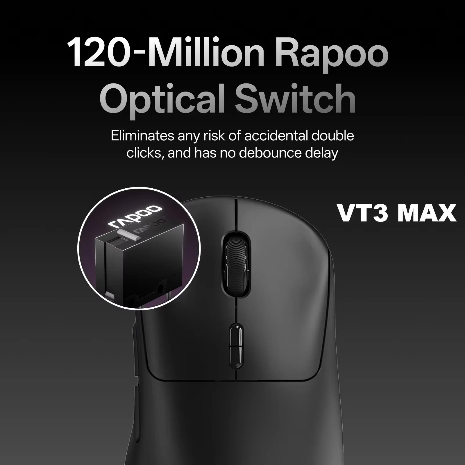Rapoo Wireless Gaming Mouse 8K Polling Rate Optical Sensor Ergonomic Design 53g Lightweight E-sports