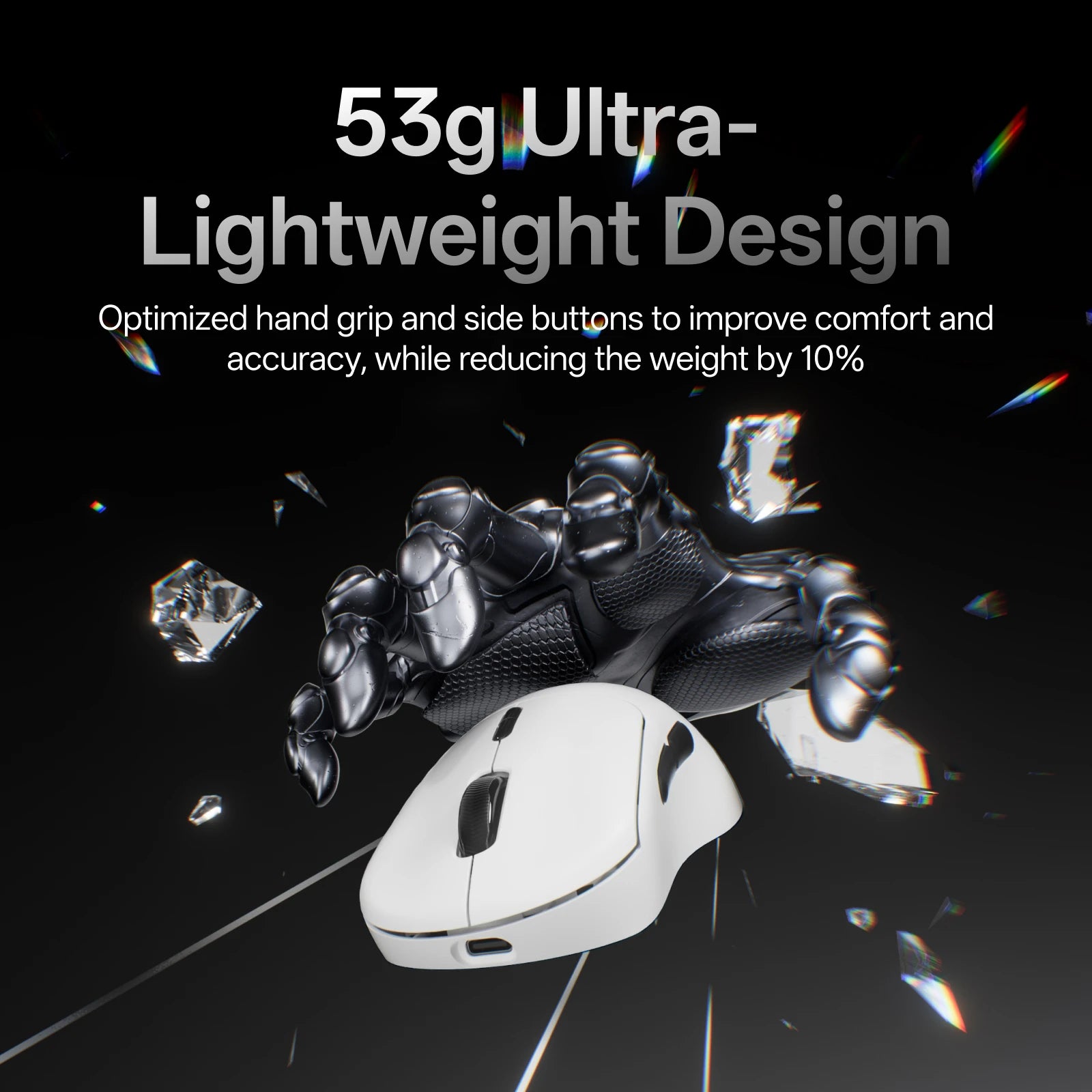 Rapoo Wireless Gaming Mouse 8K Polling Rate Optical Sensor Ergonomic Design 53g Lightweight E-sports