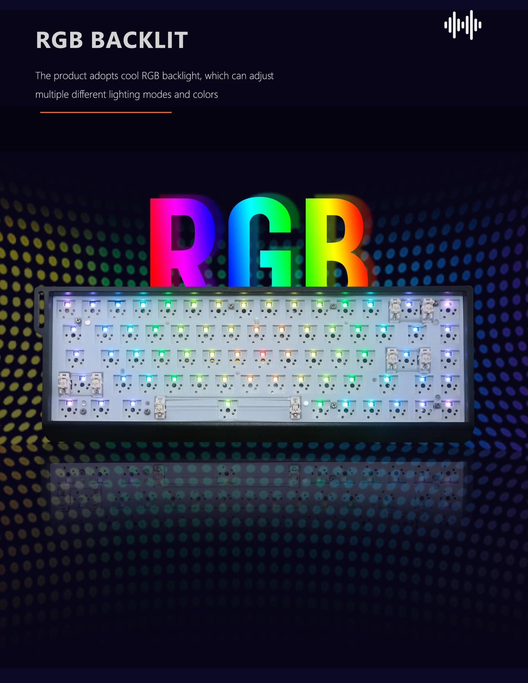 GMK68 65%  Bluetooth 2.4G Wireless Hot-swappable Customized Mechanical Keyboard Kit RGB Backlit