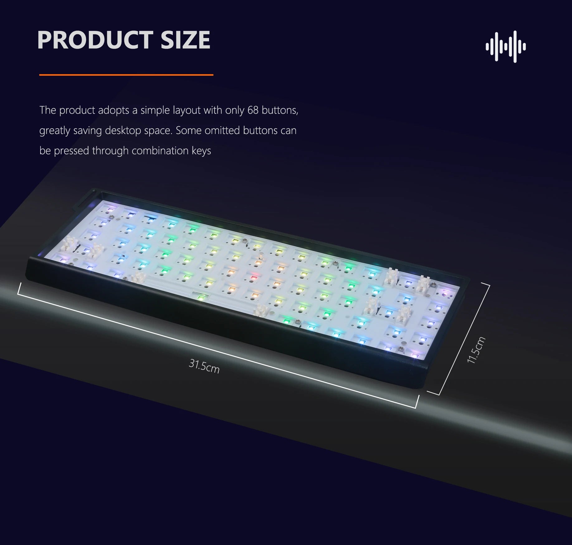GMK68 65%  Bluetooth 2.4G Wireless Hot-swappable Customized Mechanical Keyboard Kit RGB Backlit