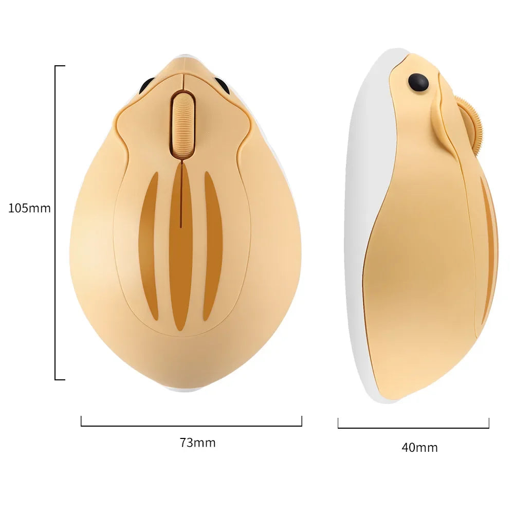 Cute Hamster Wireless Mouse 2.4G Bluetooth Dual-mode Silent Lightweight For Office PC Laptop Women Gift